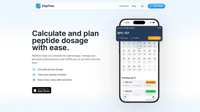 Screenshot from https://www.pepflow.app/