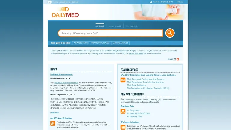 DailyMed (NIH/NLM labeling repository linked to FDA)